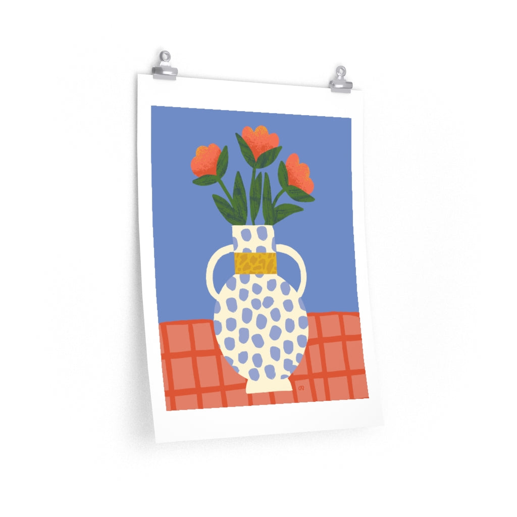 Pêche Flowers Vase Poster