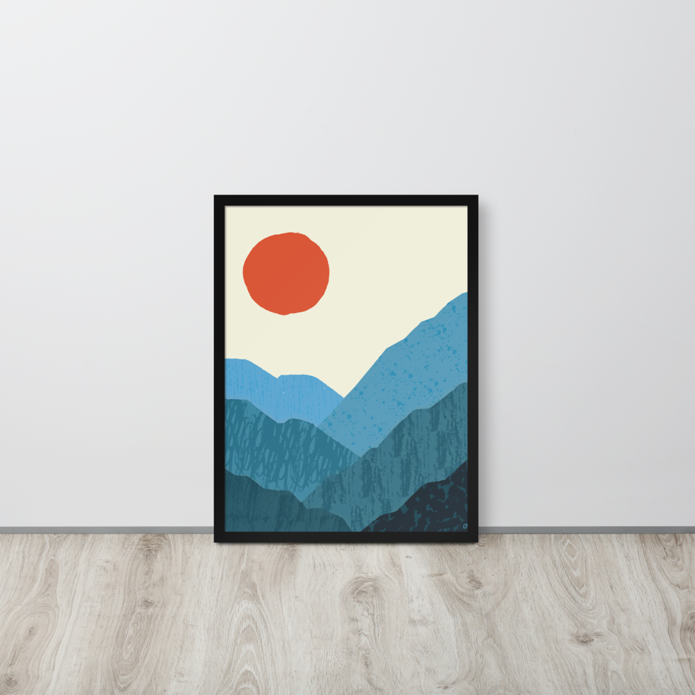 Blue Mountain Sunset | Framed Poster