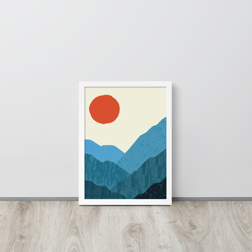 Blue Mountain Sunset | Framed Poster